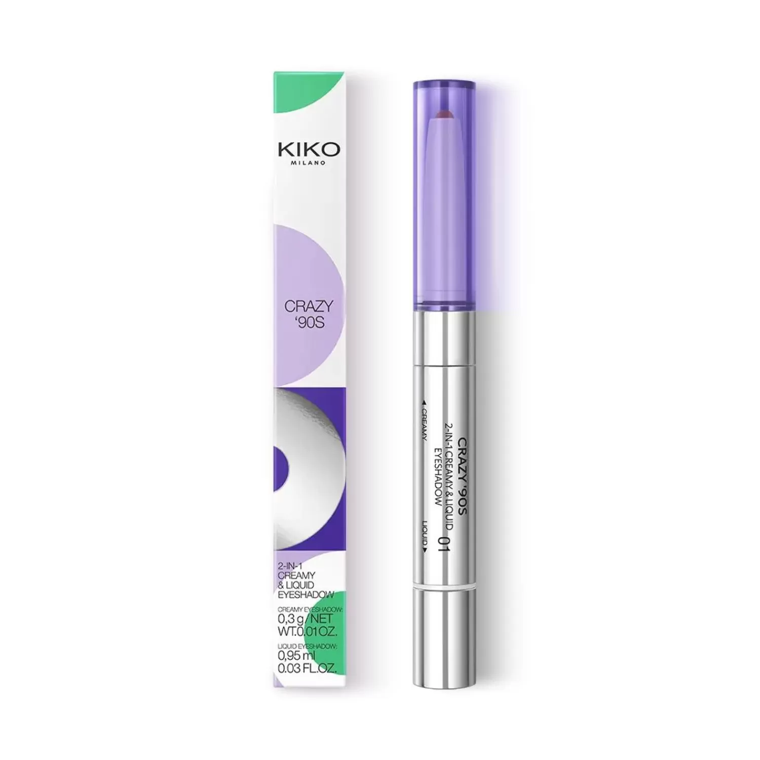 KIKO Milano Eyeliner-Crazy '90S 2-In-1 Creamy & Liquid Eyeshadow 01 Pure Class