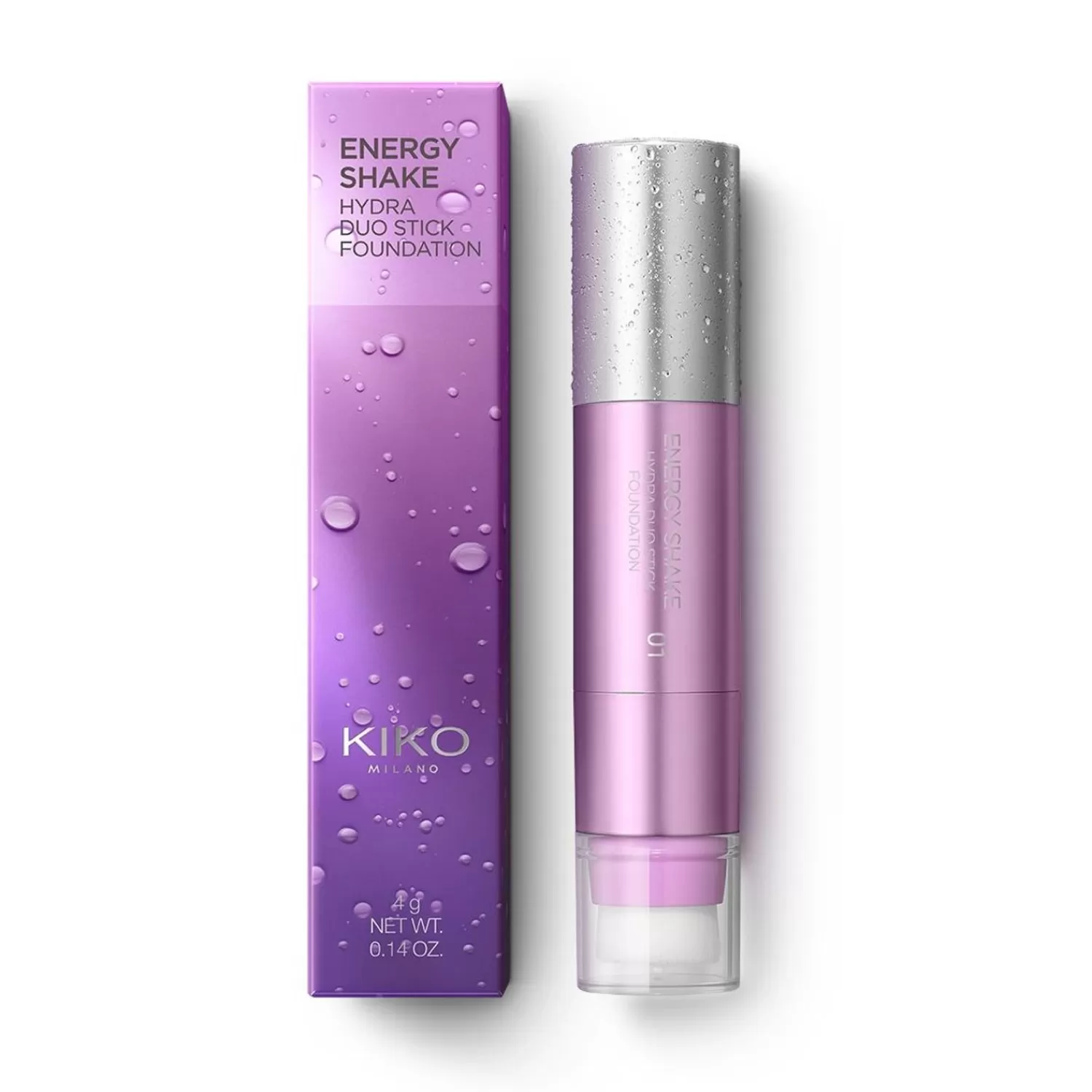 KIKO Milano Foundation-Energy Shake Hydra Duo Stick Foundation 01 Porcelain