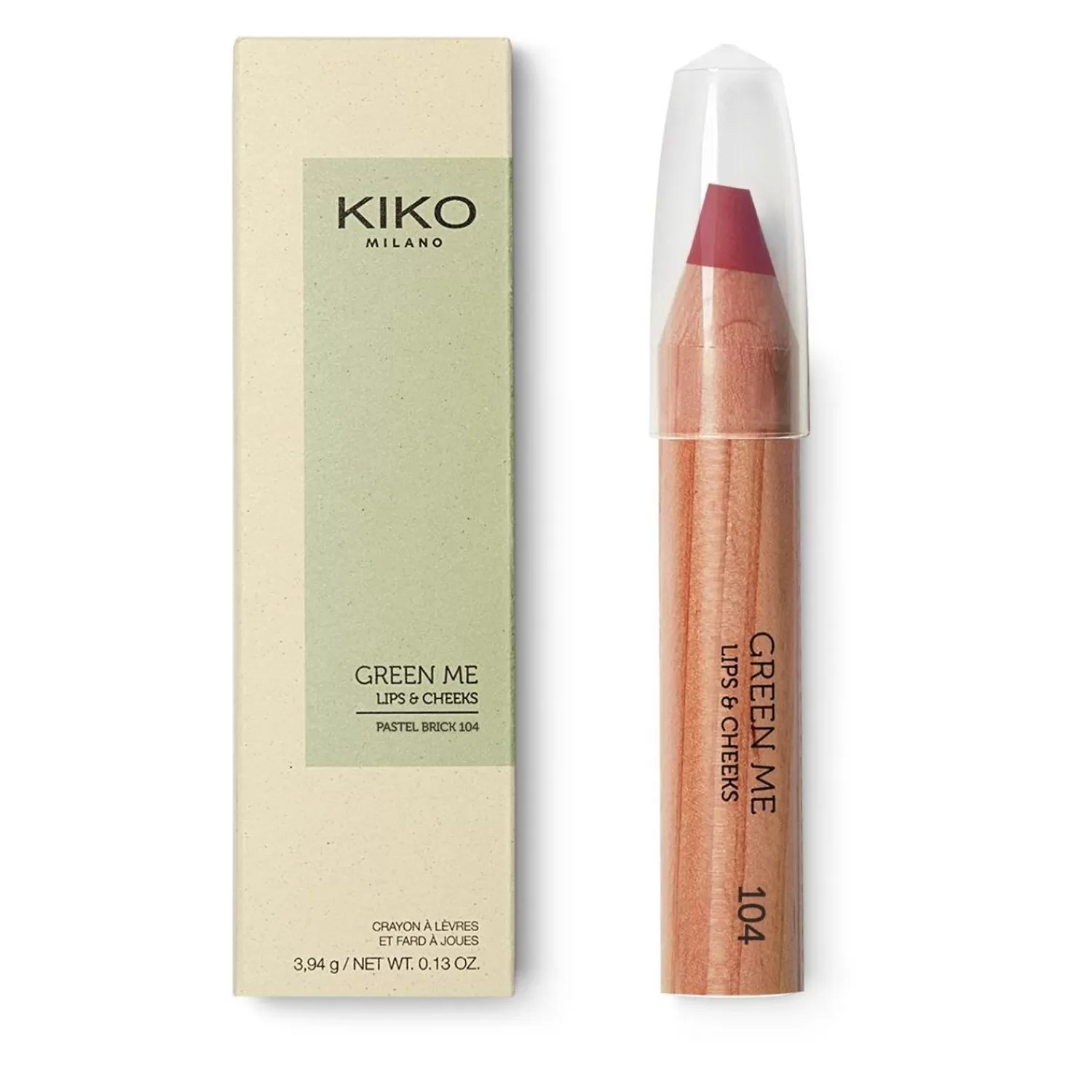 KIKO Milano Lipstick-Green Me Lips & Cheeks 104 Pastel Brick