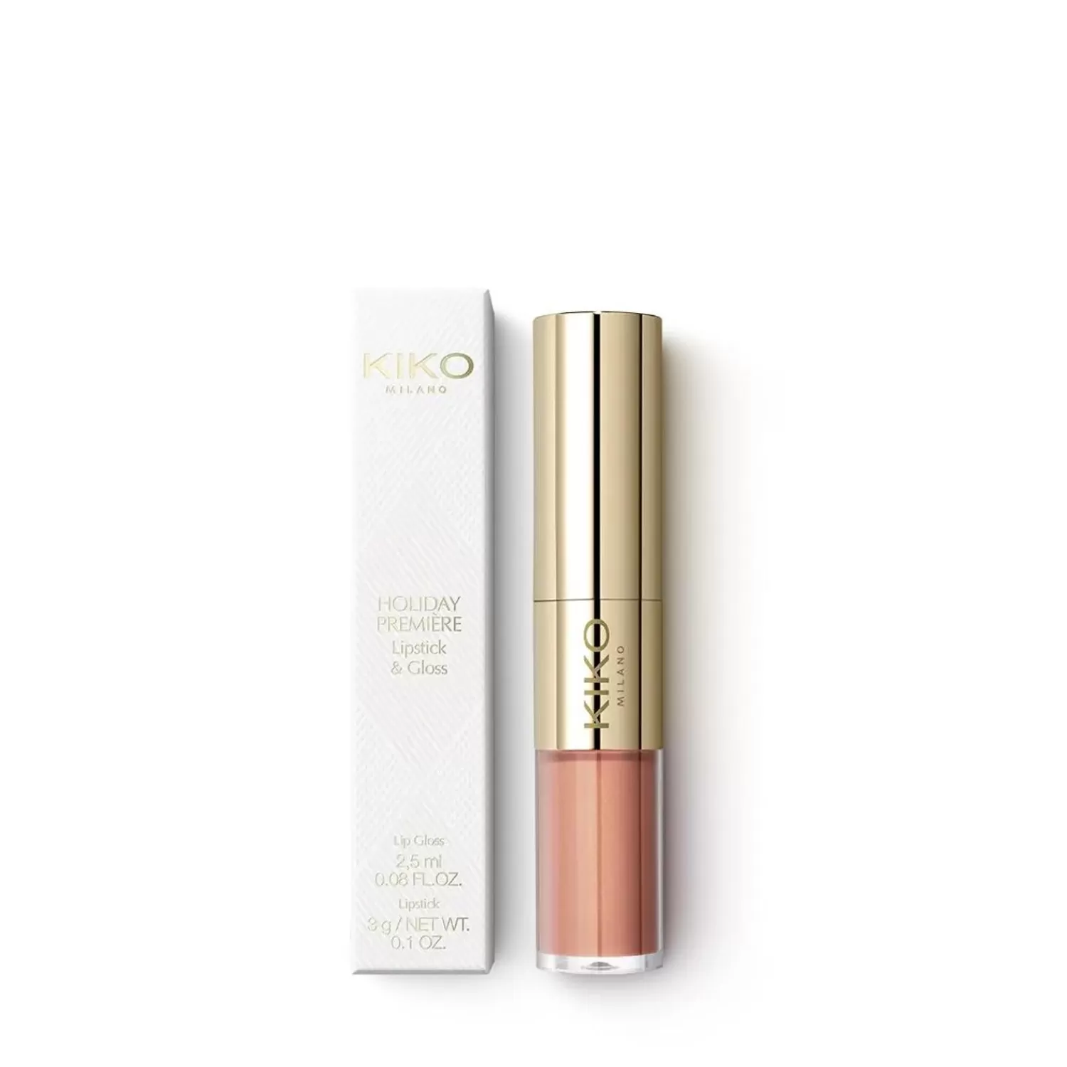 KIKO Milano Lip Gloss-Holiday Premiere Lipstick & Gloss 01 Enchanting Nude